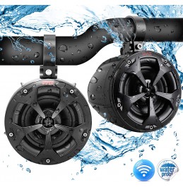 4” Waterproof Off-Road Bluetooth Speakers - 800W Power w/ Amplified Speaker System for ATV/UTV, Aux (3.5mm) Input Jack, Marine Grade Weatherproof, Great for Use w/ all 12V Vehicles - Pyle PLUTV43BTA 4” Waterproof Off-Road Bluetooth Speakers - 800W Power w/ Amplified Speaker System for ATV/UTV, Aux (3.5mm) Input Jack, Marine Grade Weatherproof, Great for Use w/ all 12V Vehicles - Pyle PLUTV43BTA
